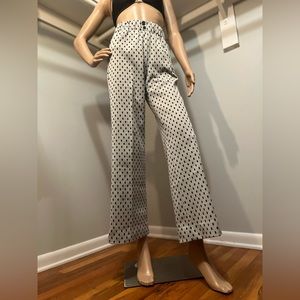 Vintage Polkadot Elastic Waist High waisted Bellbottom 70s Pants XS/XXS